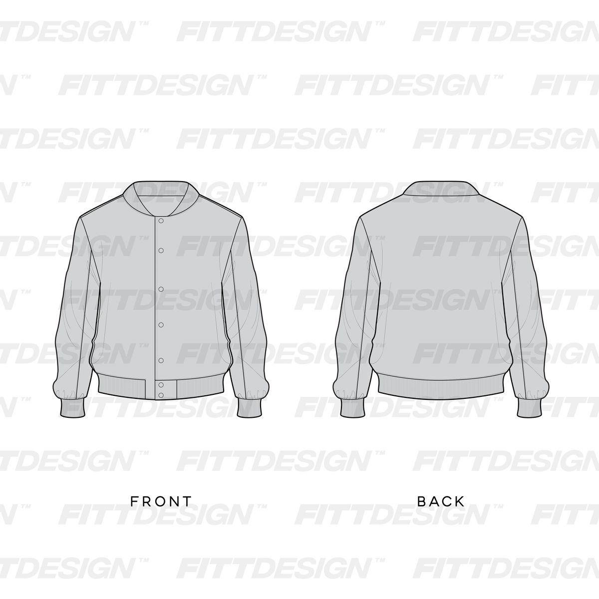 Mens Relaxed Fit Drop Shoulder Varsity Jacket | TechPackTemplate ...