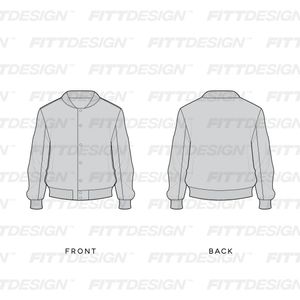 Mens Relaxed Fit Drop Shoulder Varsity Jacket | TechPackTemplate ...