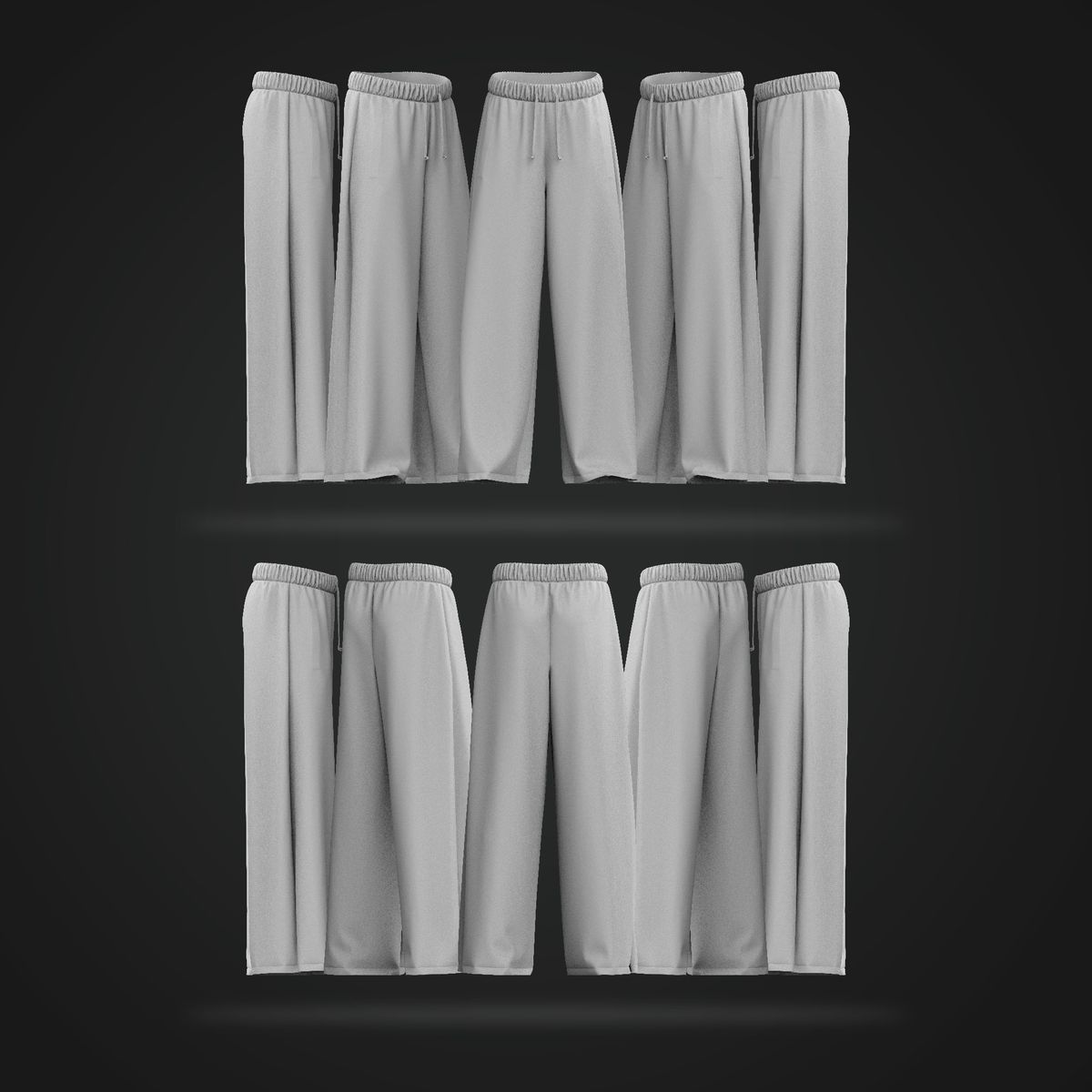 Mens Wide Leg Trousers | TechPackTemplate | FittDesign