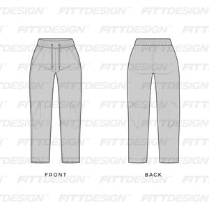 Ladies 7/8 Length Straight Cut Jogger Vector Template Mock Up & Tech ...