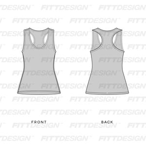 Ladies Compression Racerback Tank Top | TechPackTemplate | FittDesign