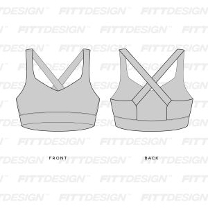 Ladies Criss Cross Back Sports Bra | TechPackTemplate | FittDesign