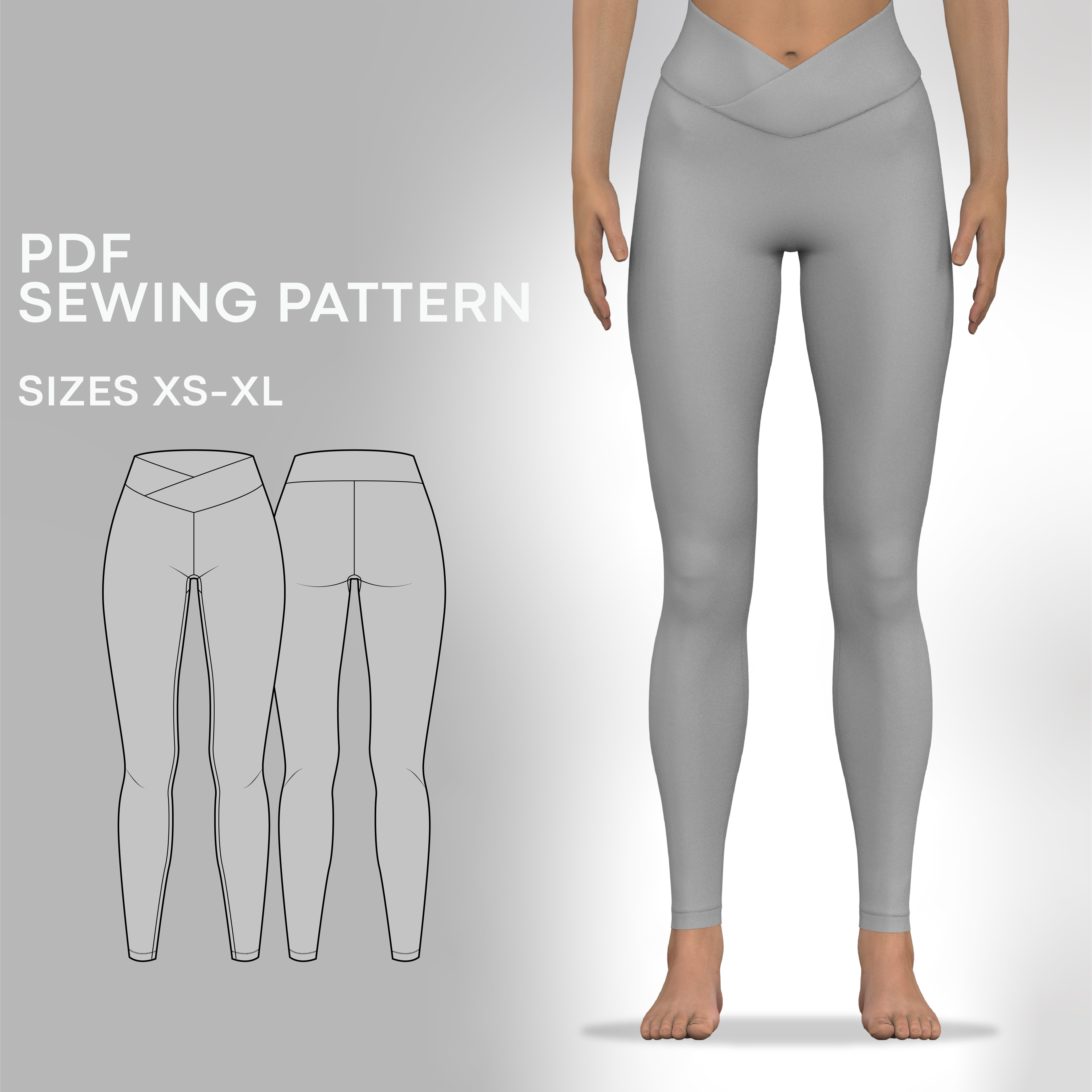 Women's high waist leggings – free PDF sewing pattern – Tiana's Closet