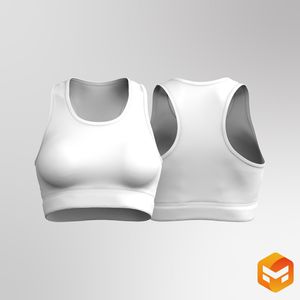 Ladies Racer Back Sports Bra - 3D Garment | 3DGarmentAsset | FittDesign