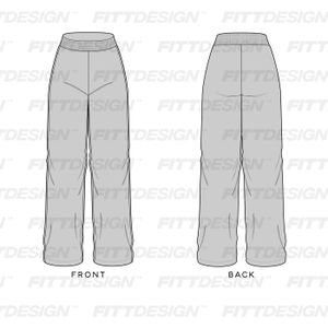Ladies Relaxed Fit Straight Cut Joggers | TechPackTemplate | FittDesign