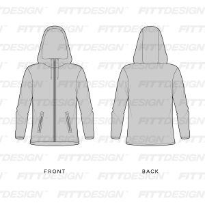 Mens Set In Sleeve Full Zip Athletic Jacket | TechPackTemplate | FittDesign