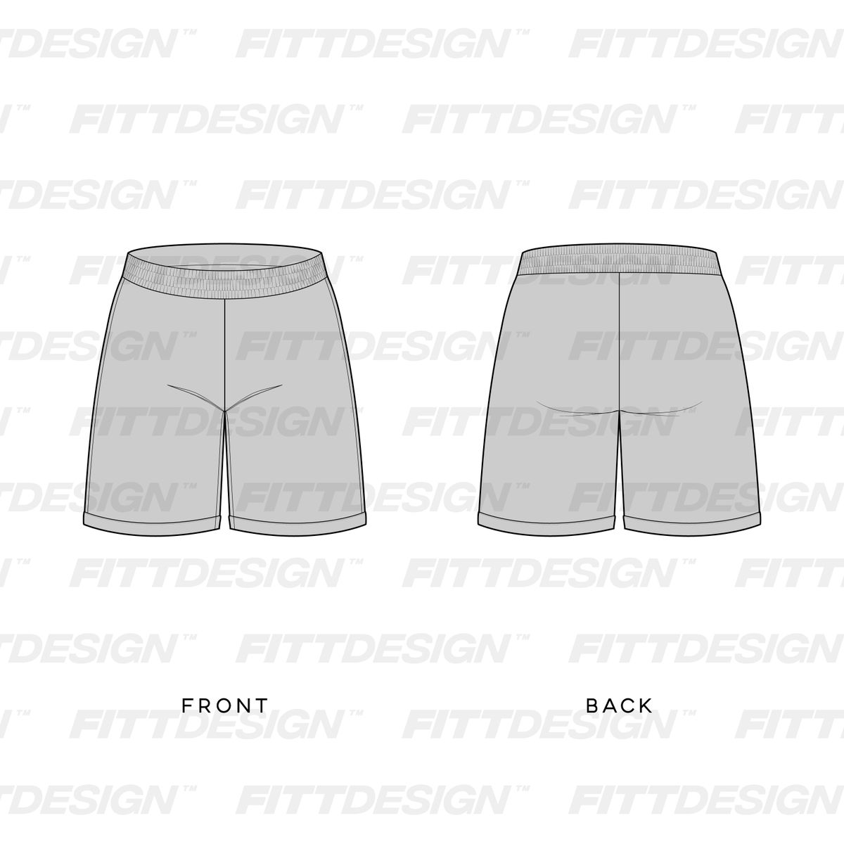 Mens Soccer Jersey 7.00 Inch Inseam Shorts | TechPackTemplate | FittDesign